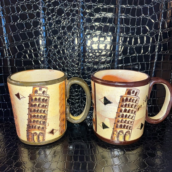 Leaning Tower of Pisa Mugs - Set of 2 - Handmade - Picture 2 of 8